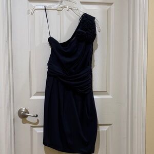 Elegant Navy One-Shoulder Dress